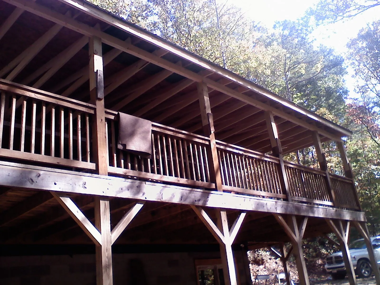 Timber framing under a new elevated porch and deck — Roof Leak Repair in Eastanollee by Roofing Brothers